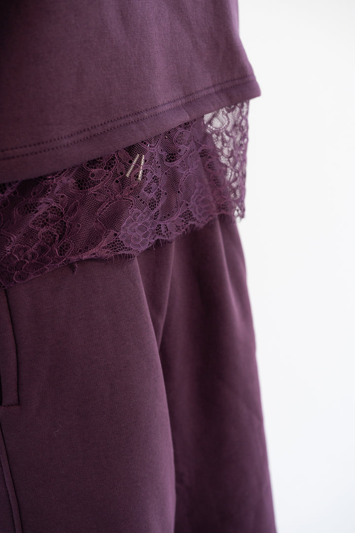 Signature Cropped Crewneck - Burgundy