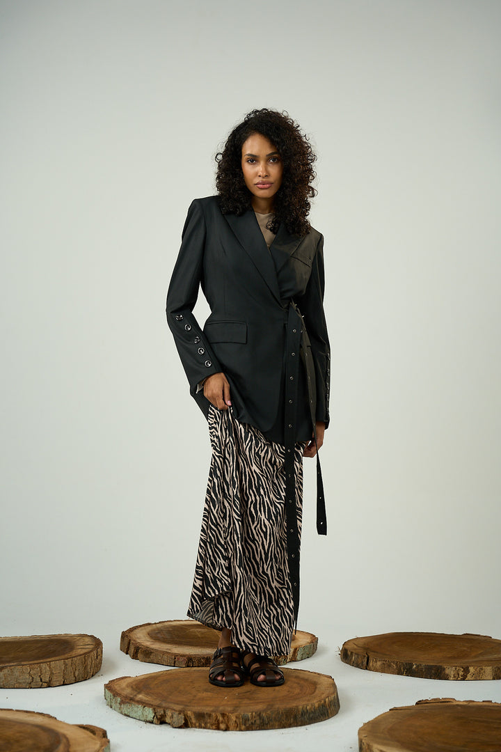 Satin Zebra Skirt