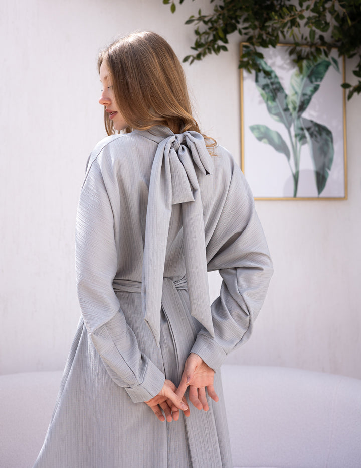Crushed Bow Dress Silver-Mint