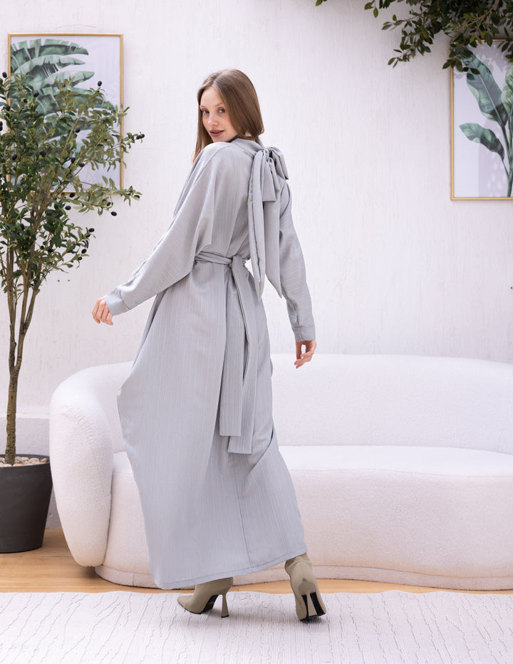 Crushed Bow Dress Silver-Mint