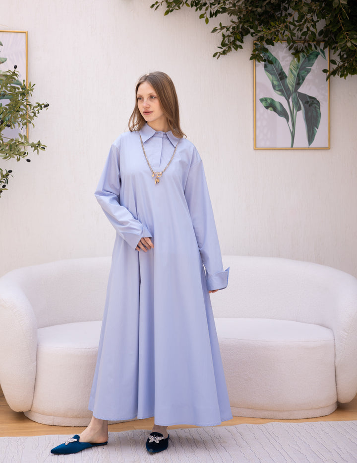 Summer Shirt Dress Baby-Blue