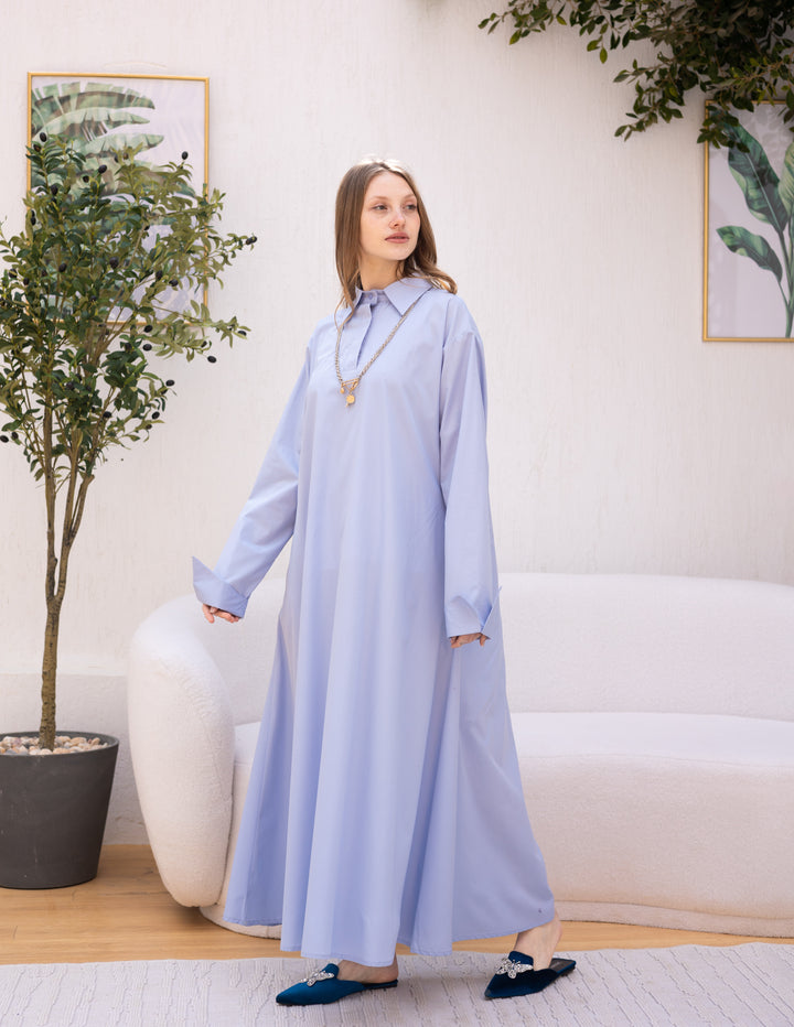 Summer Shirt Dress Baby-Blue