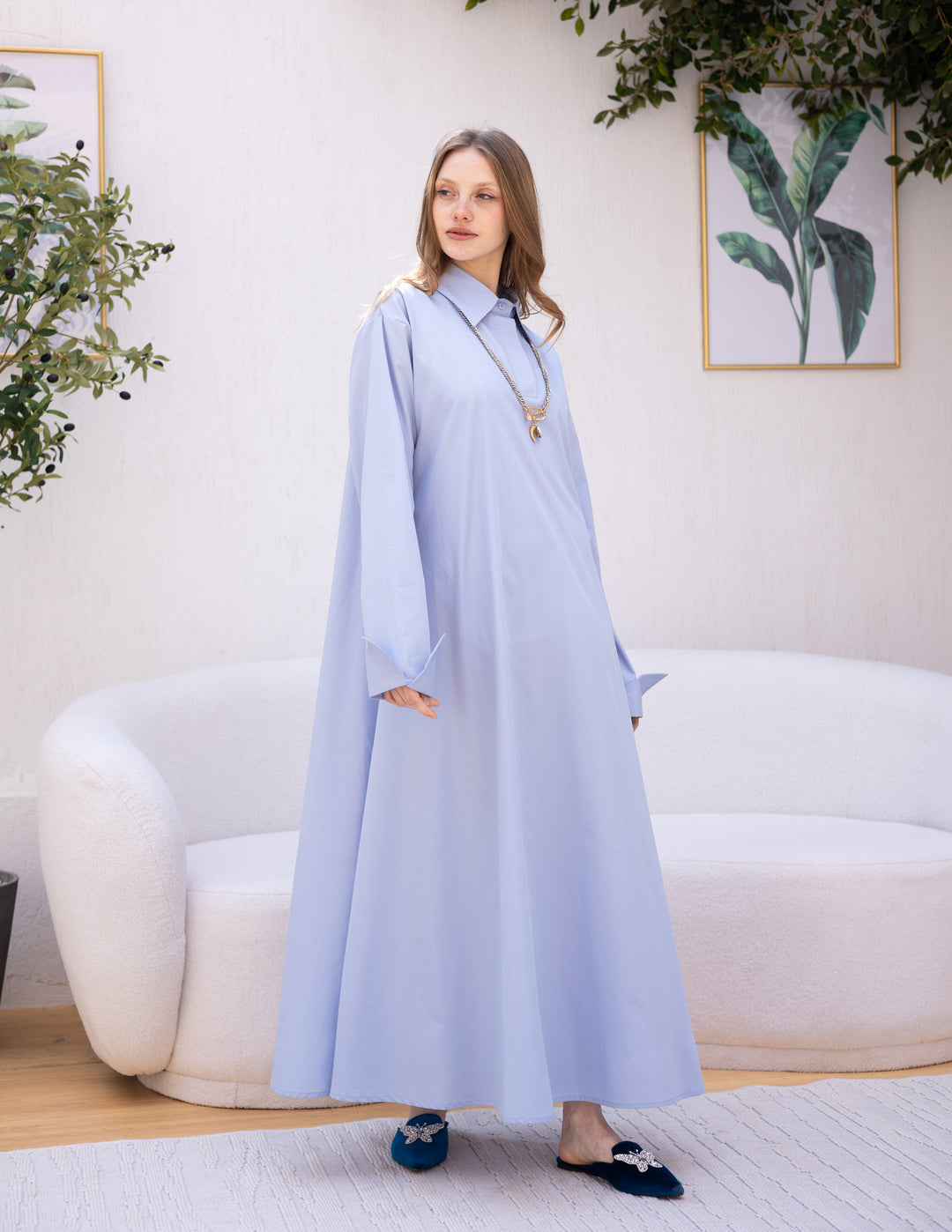 Summer Shirt Dress Baby-Blue