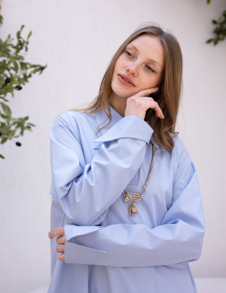 Summer Shirt Dress Baby-Blue