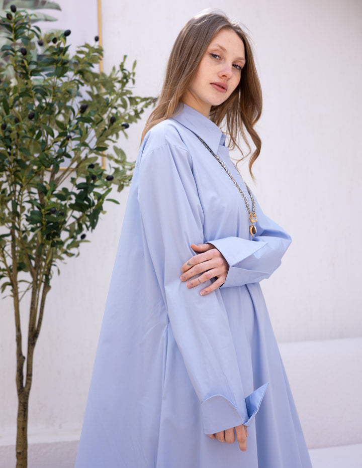 Summer Shirt Dress Baby-Blue