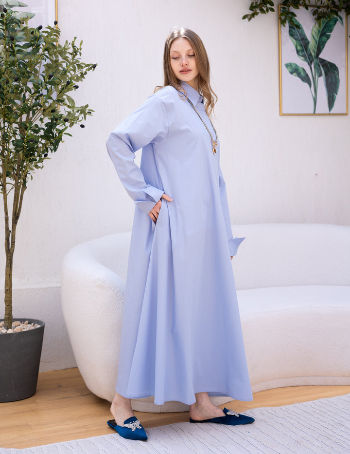 Summer Shirt Dress Baby-Blue
