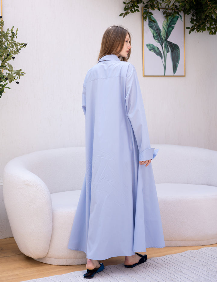 Summer Shirt Dress Baby-Blue