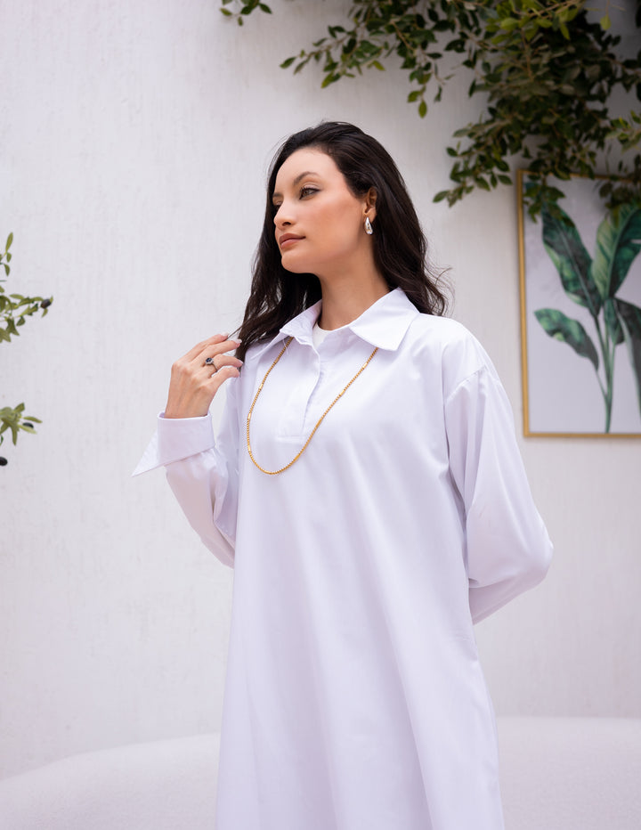 Summer Shirt Dress White