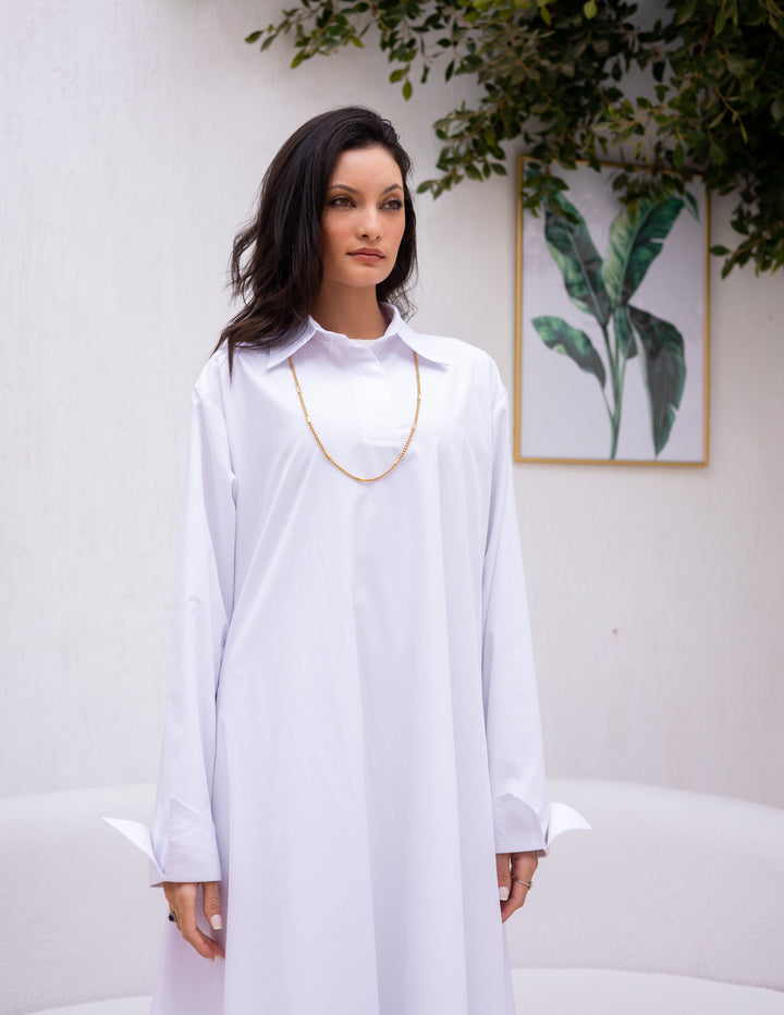 Summer Shirt Dress White