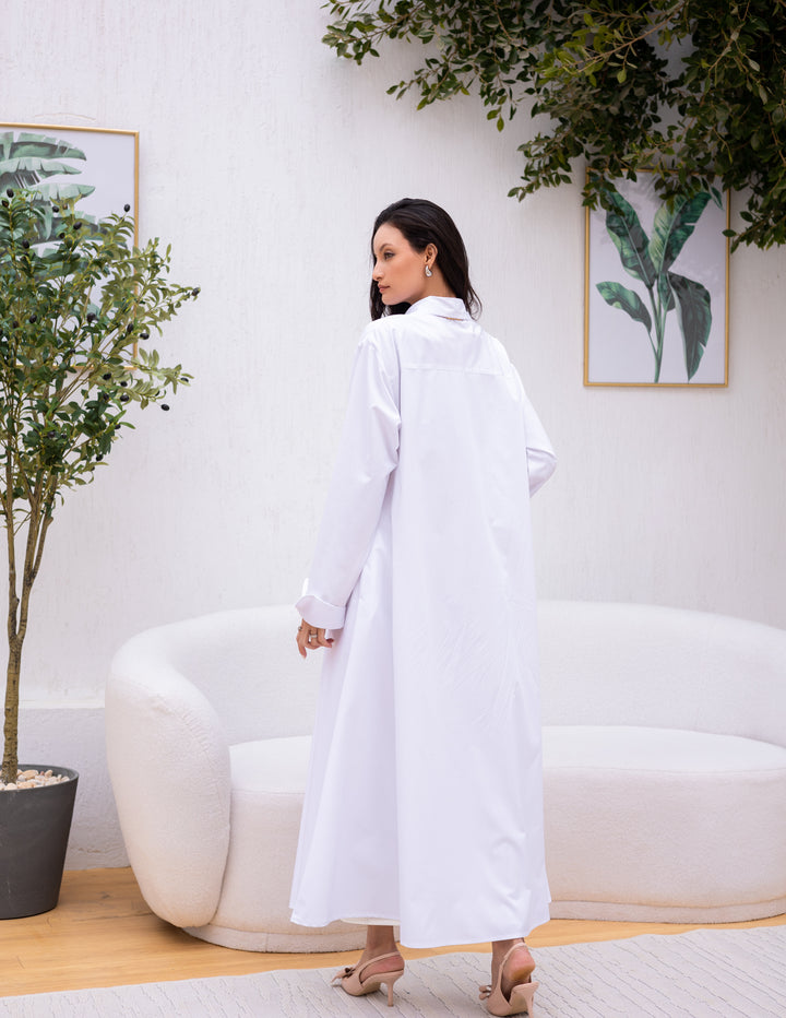 Summer Shirt Dress White