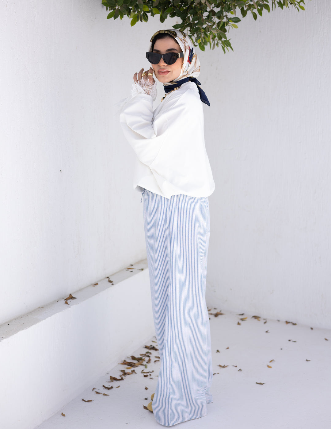 Pajama Pants - Stripes White