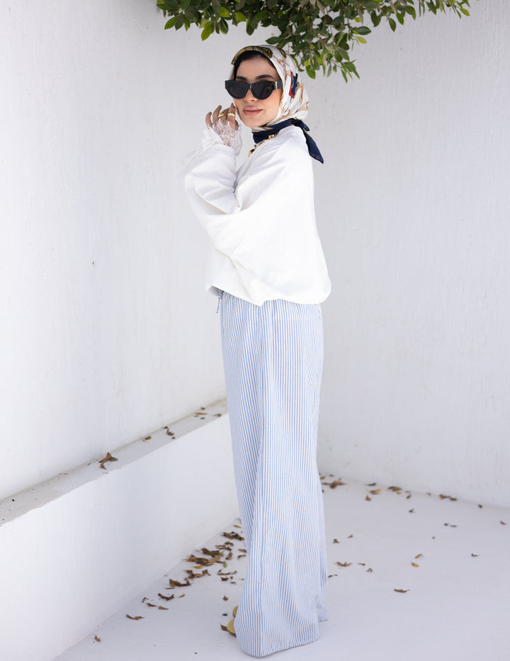 Pajama Pants - Stripes White