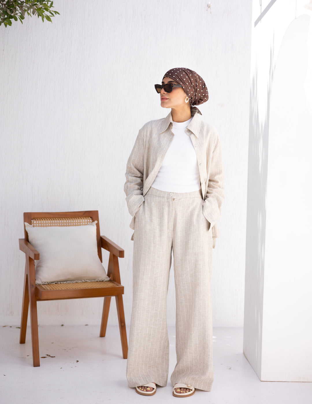 Linen Stripes Tailored Trouser