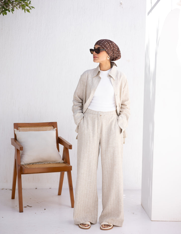 Linen Stripes Tailored Trouser