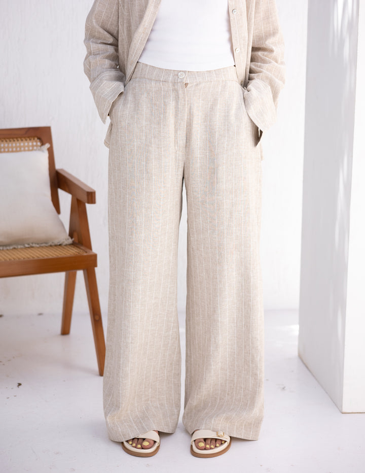Linen Stripes Tailored Trouser