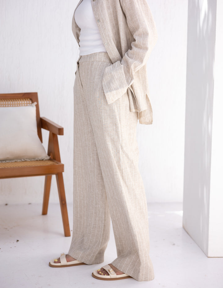 Linen Stripes Tailored Trouser