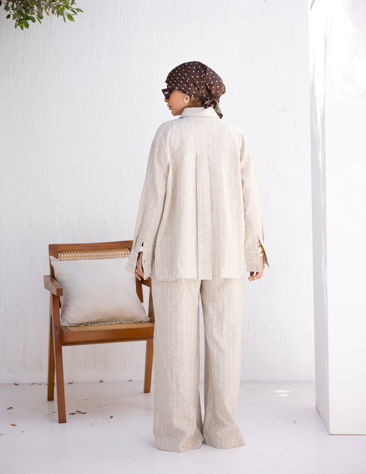 Linen Stripes Tailored Trouser