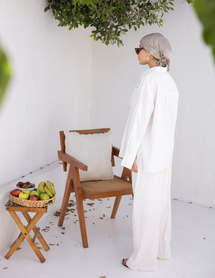 Linen White Tailored Trouser