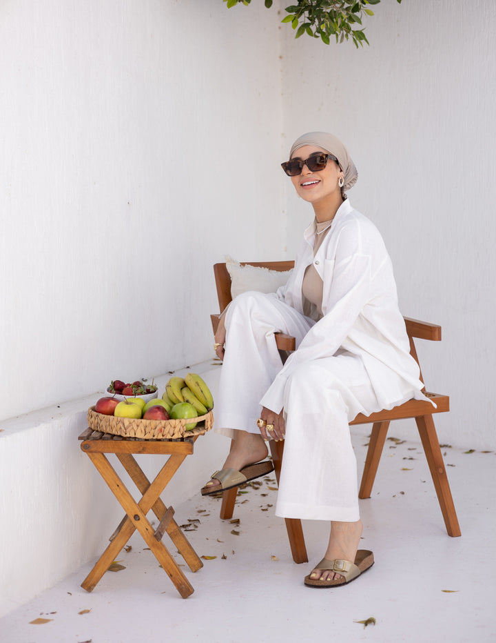 Linen White Tailored Trouser