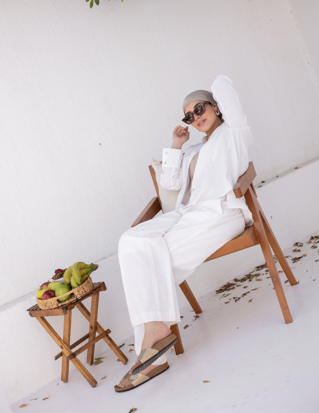 Linen White Tailored Trouser