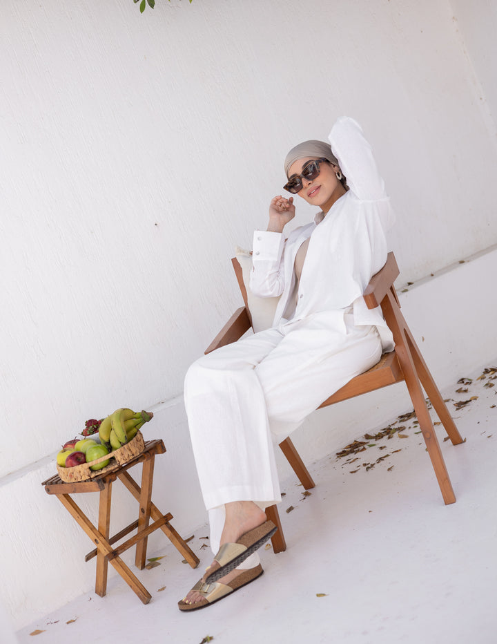 Linen White Tailored Trouser