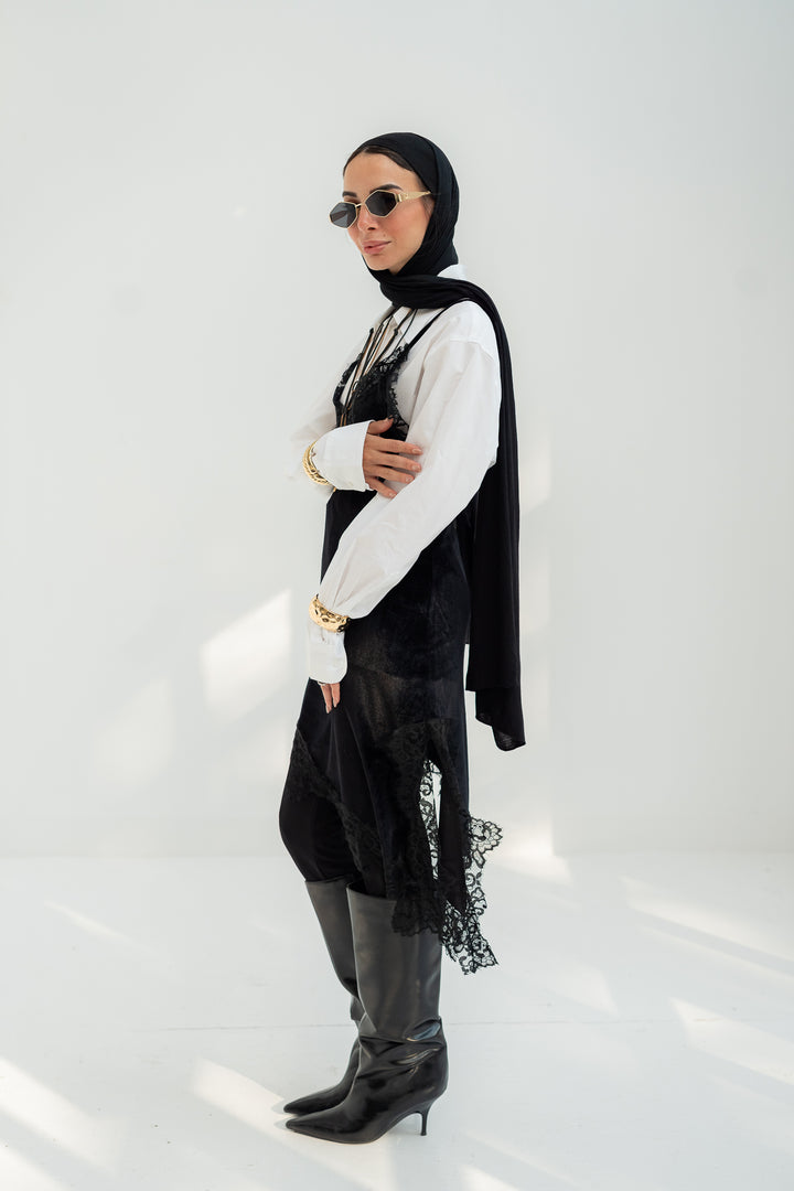 Velvet Lace Top Dress