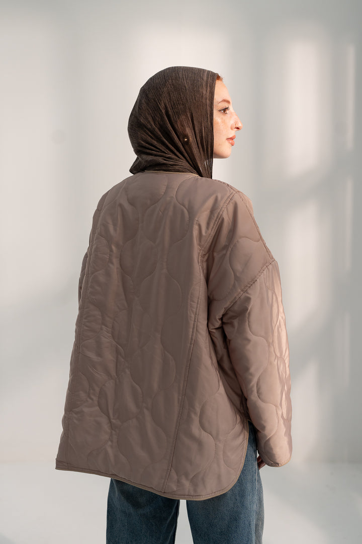 The Quilted Jacket - Nude Beige