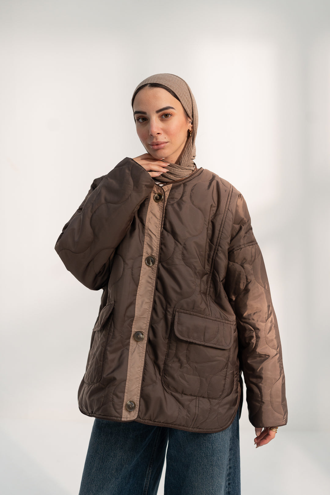 The Quilted Jacket - Brown