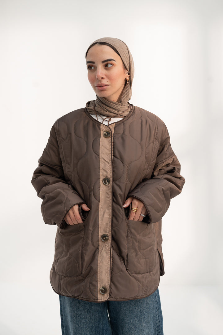 The Quilted Jacket - Brown