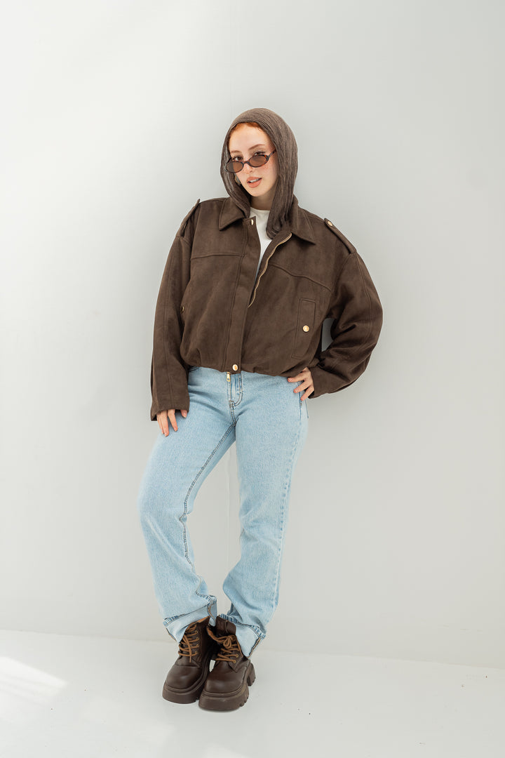 The Suede Jacket - Chocolate Brown