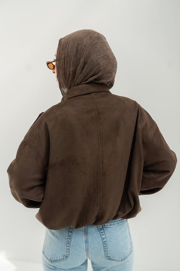 The Suede Jacket - Chocolate Brown