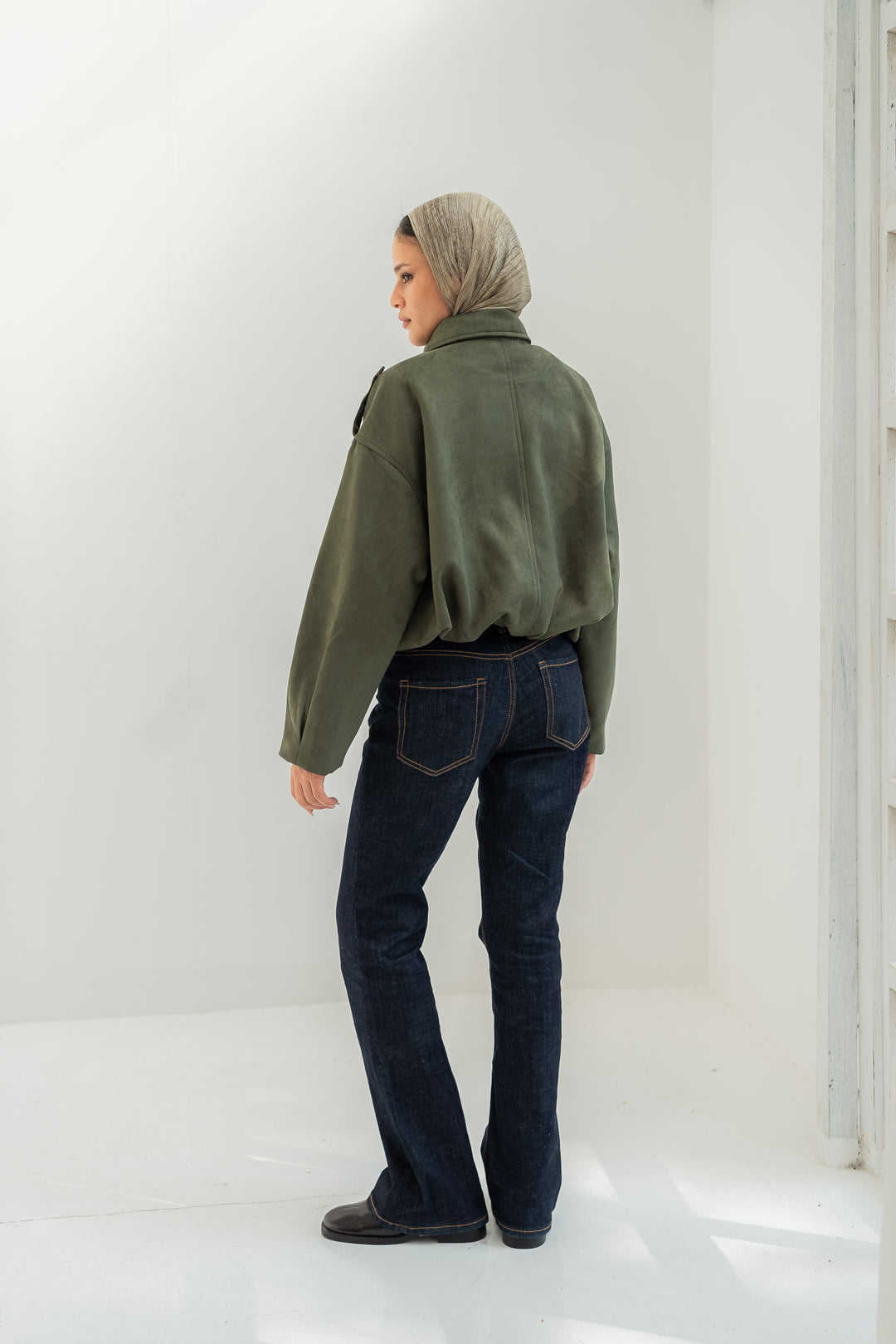 The Suede Jacket - Olive